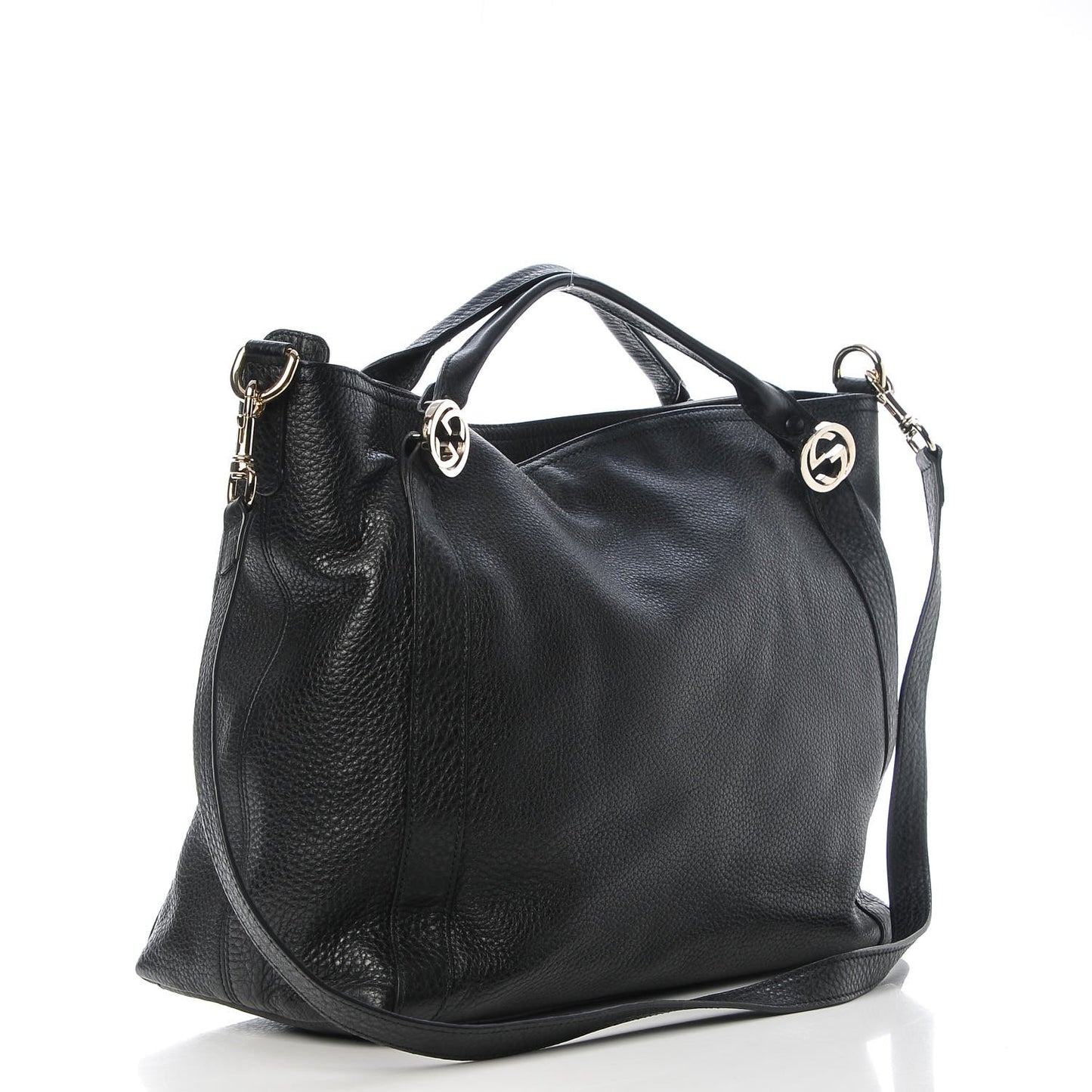 Pebbled Calfskin Medium Miss GG Top Handle Bag Light Cuir
