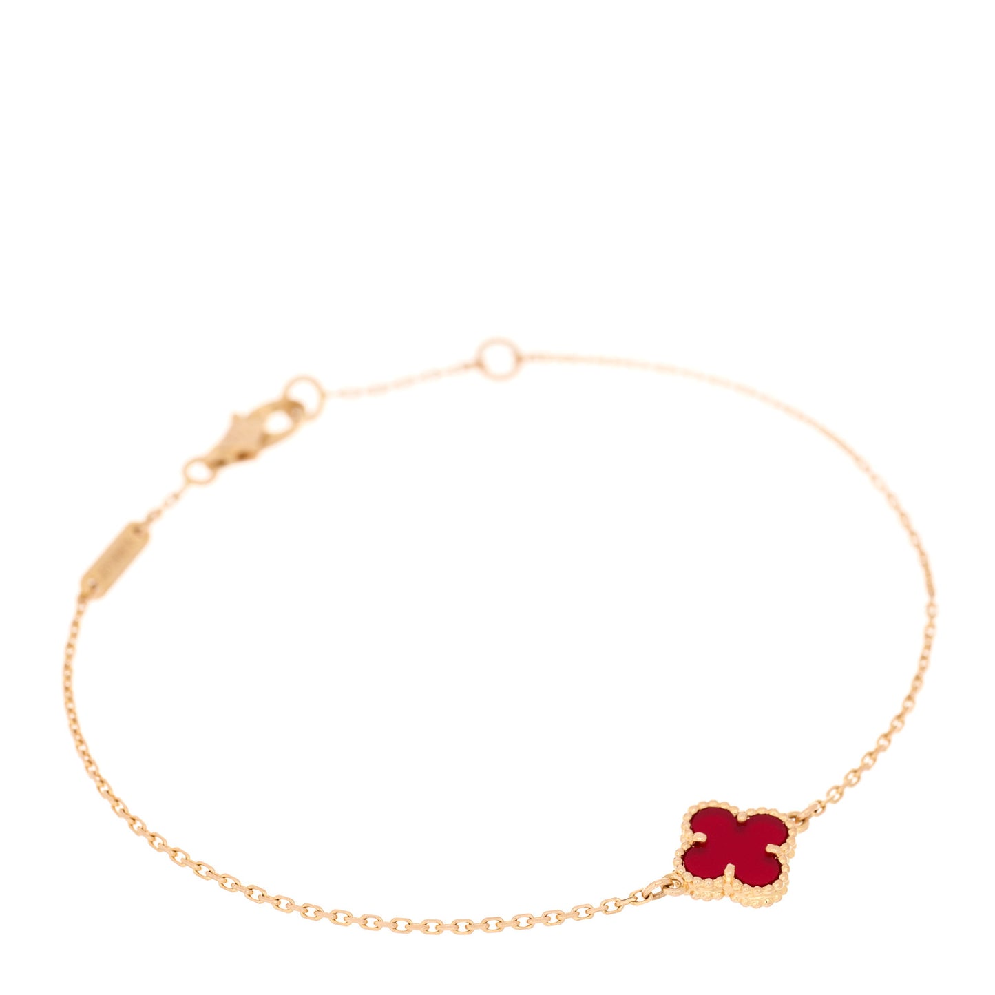 18K Rose Gold Carnelian Sweet Alhambra Bracelet