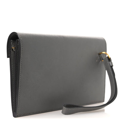 Hermes Madame Calfskin Kelly Pocket Long Wallet Gris Meyer 3 of 10