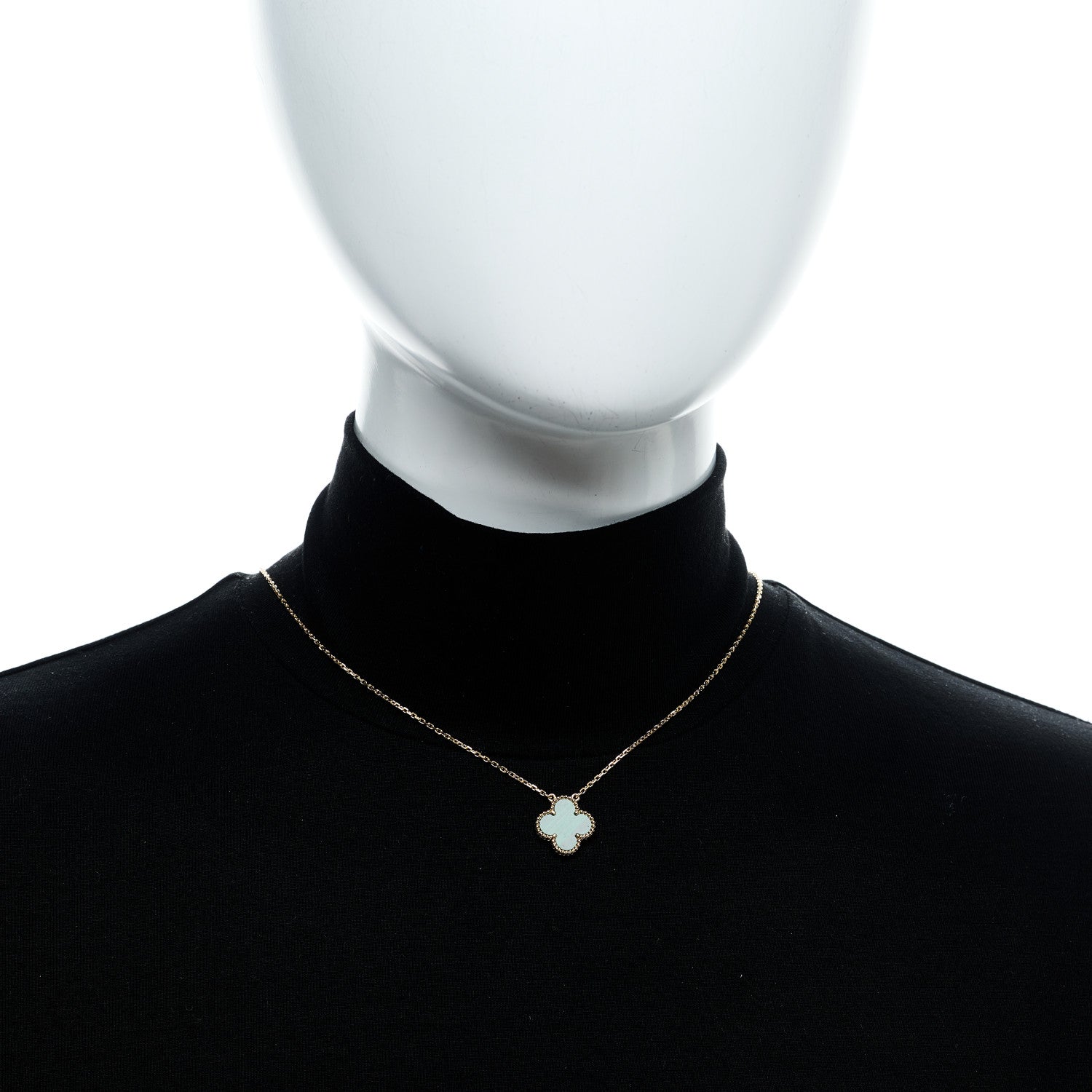 Van Cleef & Arpels VAN CLEEF &amp; ARPELS 18K Yellow Gold Malachite Vintage Alhambra Pendant Necklace 2 of 6