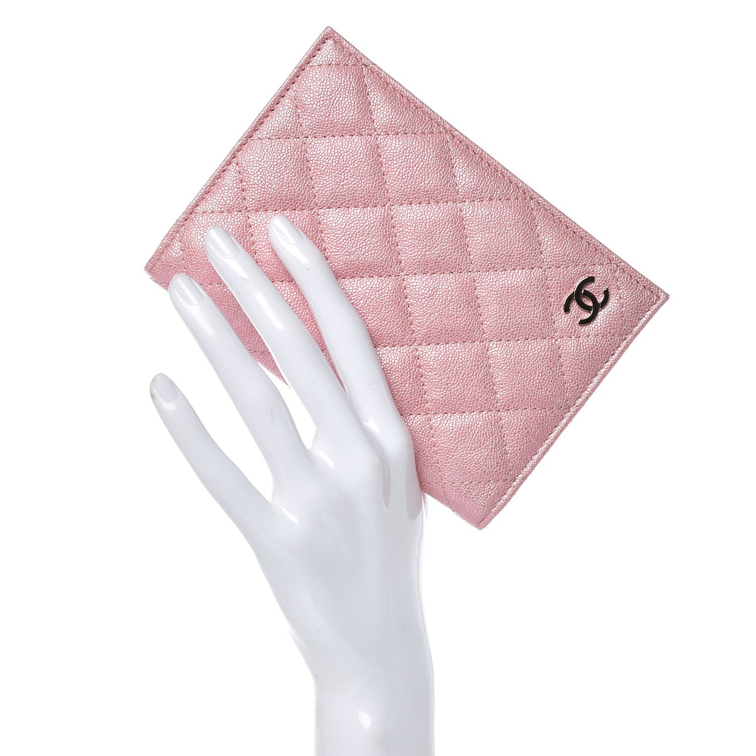Chanel Iridescent Caviar Quilted Passport Holder Pink 2 of 8