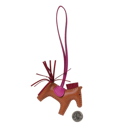 Hermes Milo Lambskin Grigri Rodeo Horse Bag Charm PM Gold Rubis Rose Poupre 2 of 4