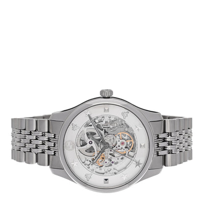 Gucci Stainless Steel 40mm G-Timeless Skeleton Charm Automatic Watch 2 of 5
