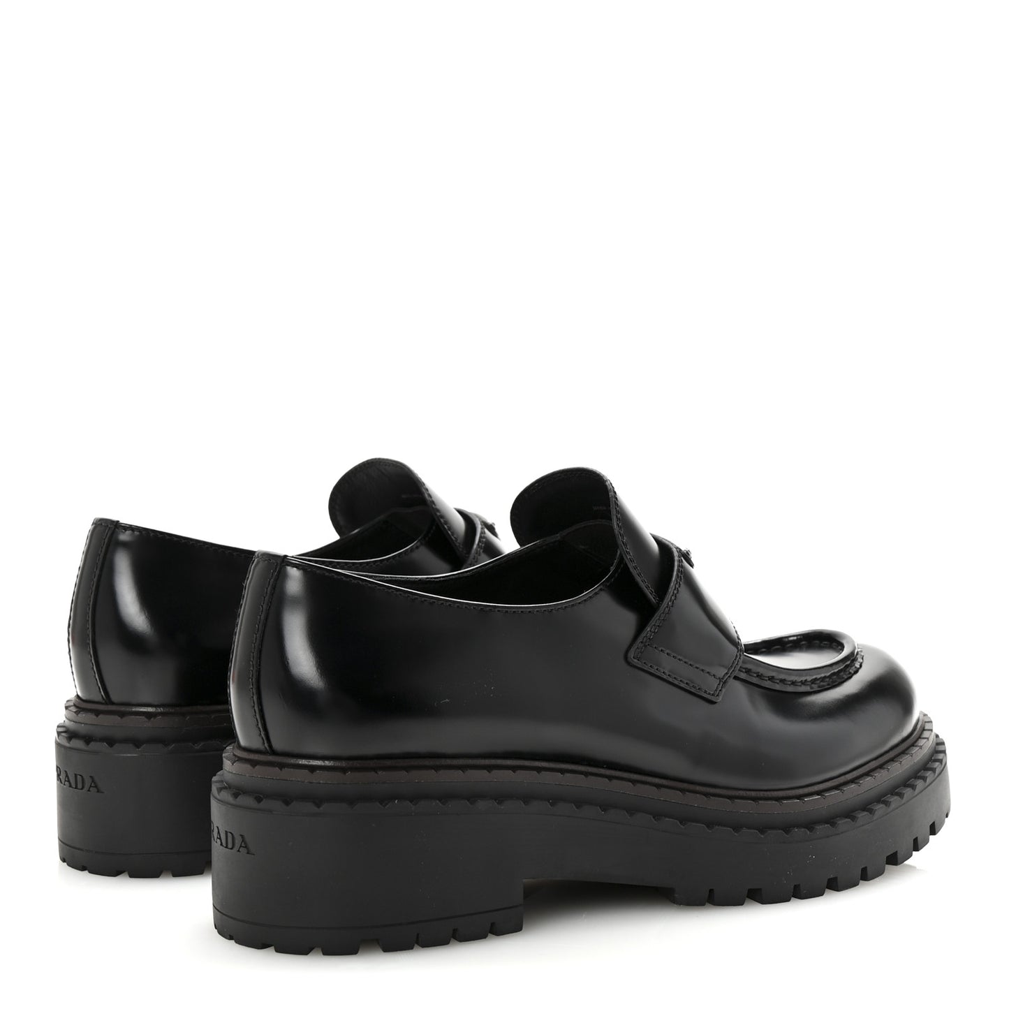 Spazzolato Triangle Logo Monolith Pointy 55mm Loafers 41 Black