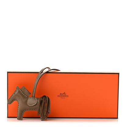 Hermes Milo Lambskin Grigri Rodeo Horse Bag Charm PM Etoupe 4 of 4