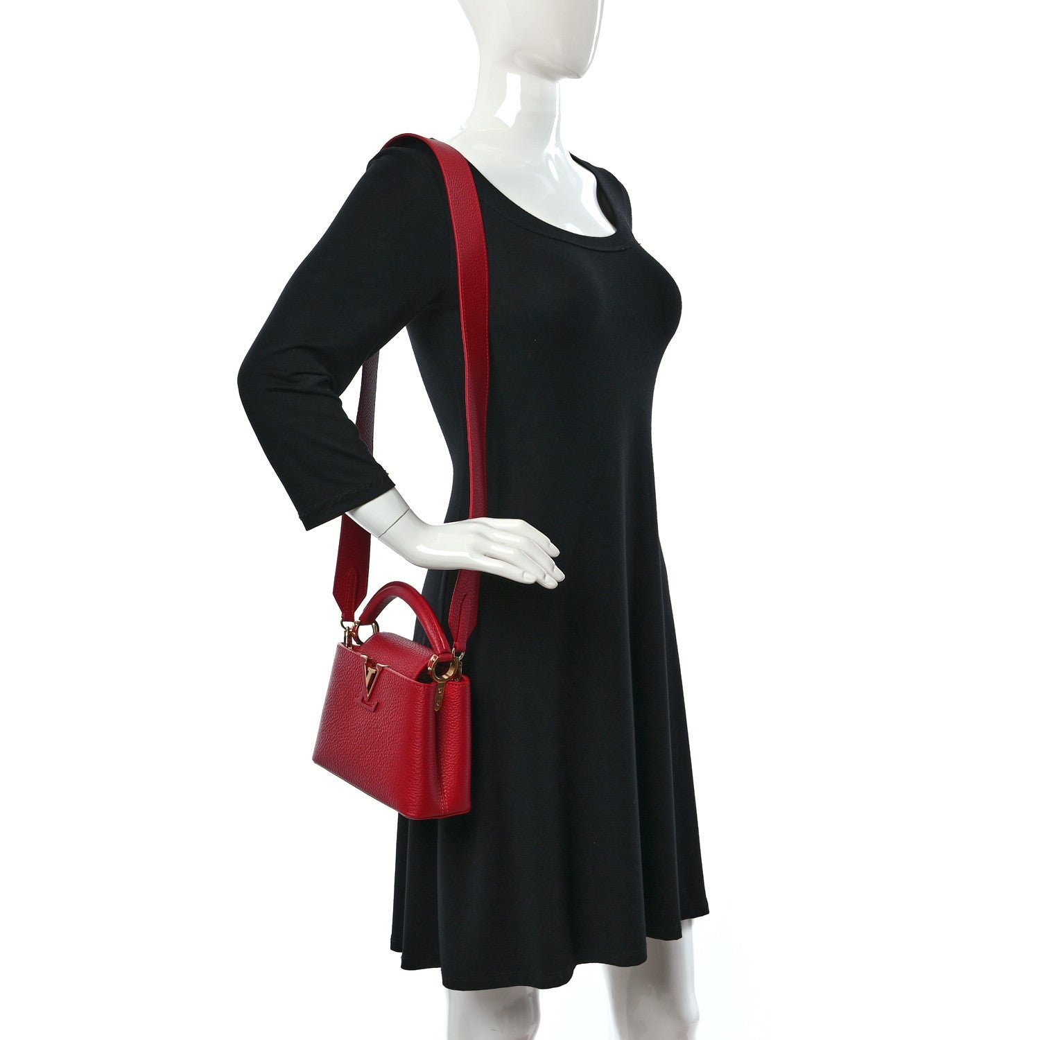 Louis Vuitton Taurillon Mini Capucines Scarlet 2 of 8