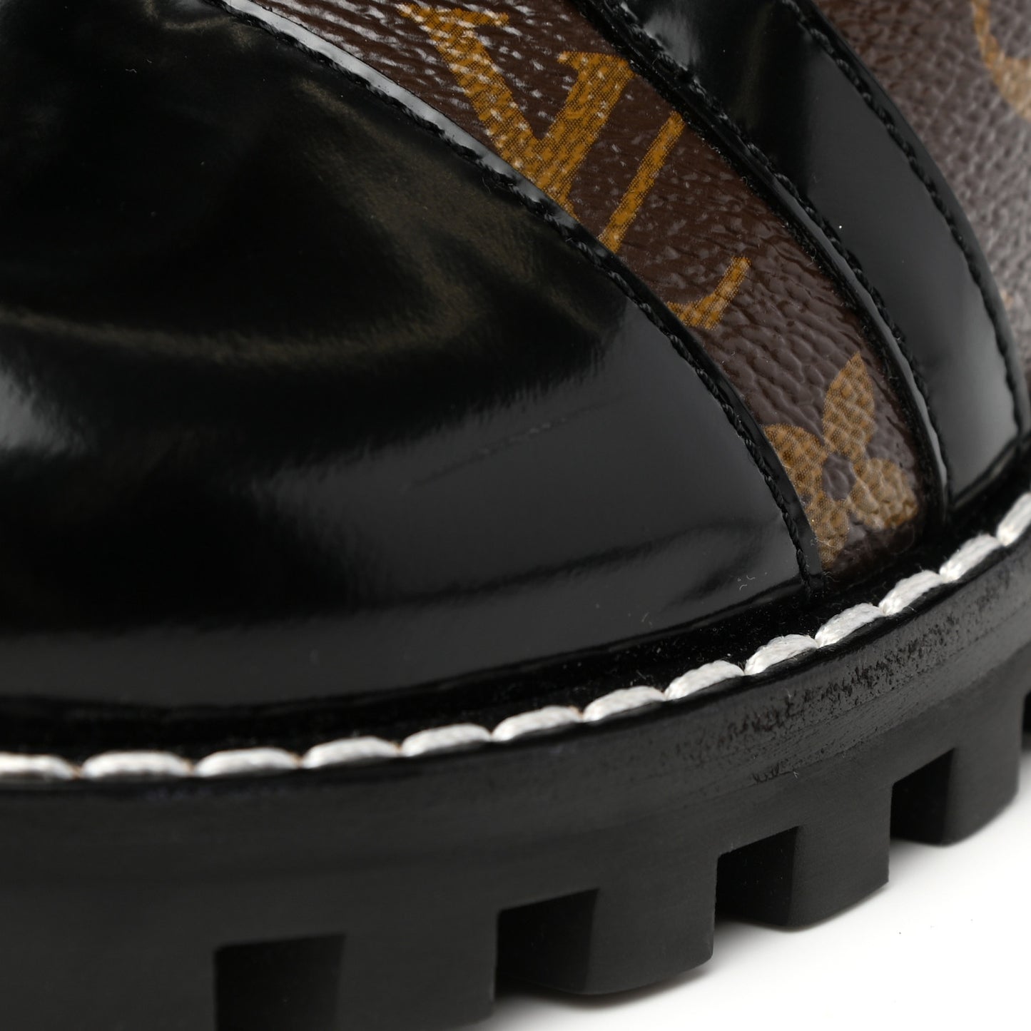Patent Calfskin Monogram Star Trail Ankle Boots 38.5 Black