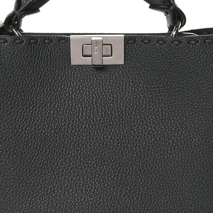 Fendi Cuoio Romano Selleria Macro Stitchings Small Peekaboo Carbon Asfalto 7 of 9
