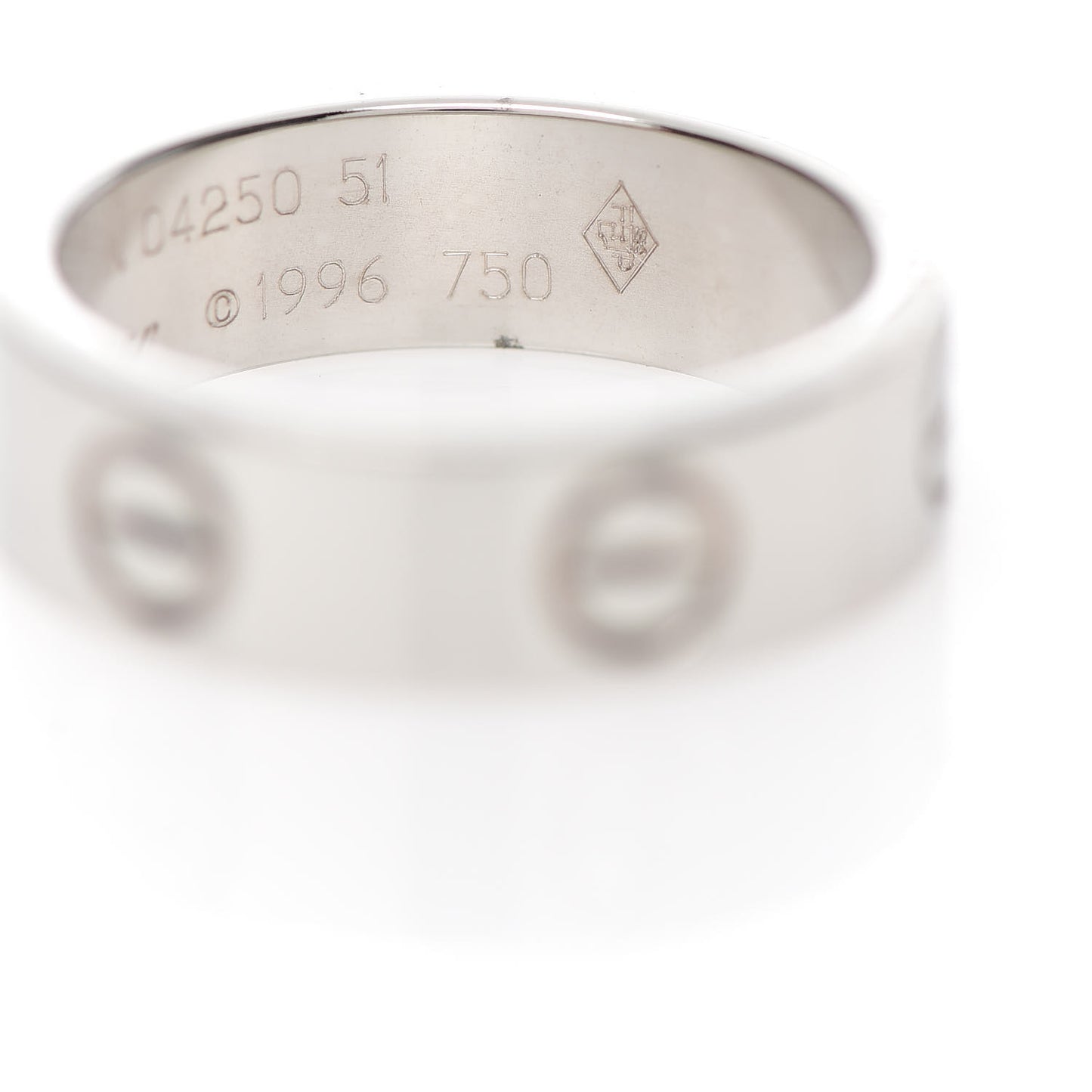 18K White Gold 5.5mm LOVE Ring 51 5.75
