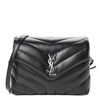 Saint Laurent Calfskin Y Quilted Monogram Toy Loulou Crossbody Bag Black 1 of 11