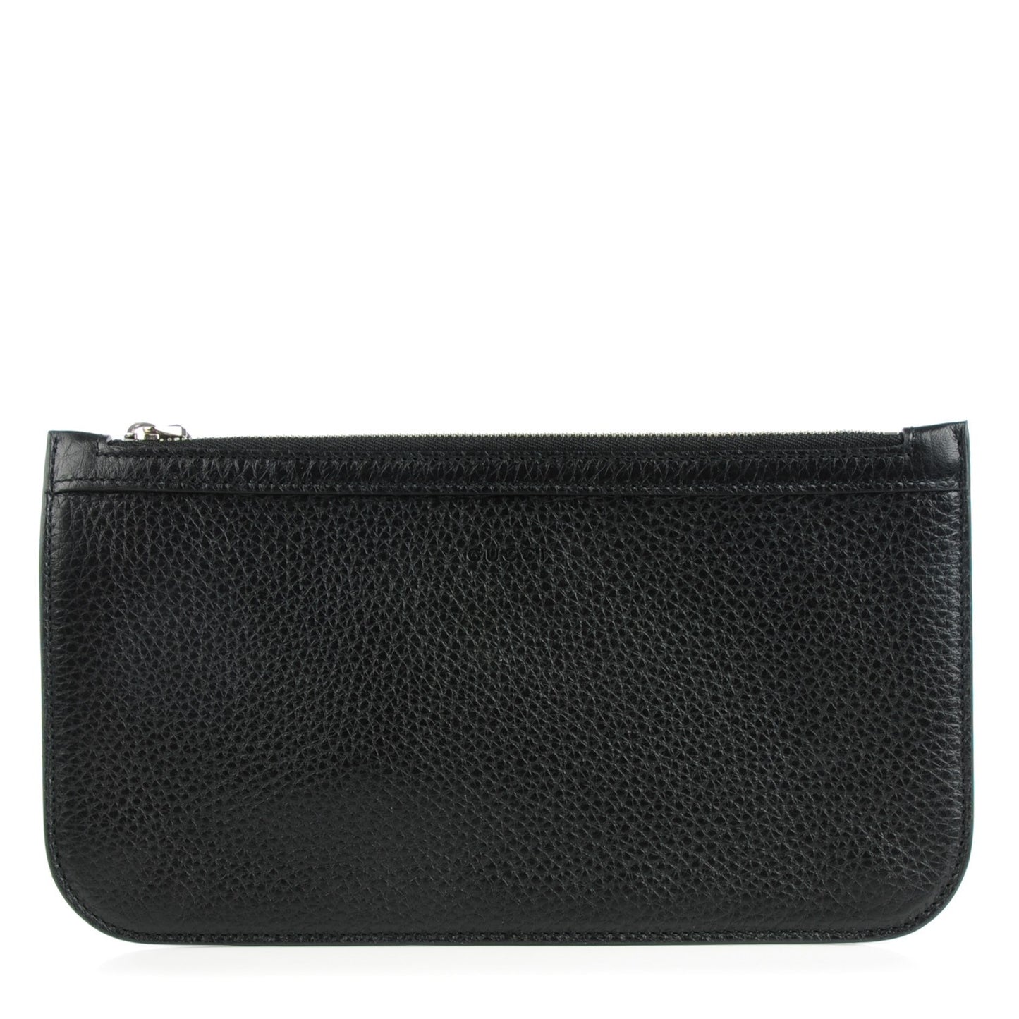 Pebbled Calfskin Zip Pouch Black