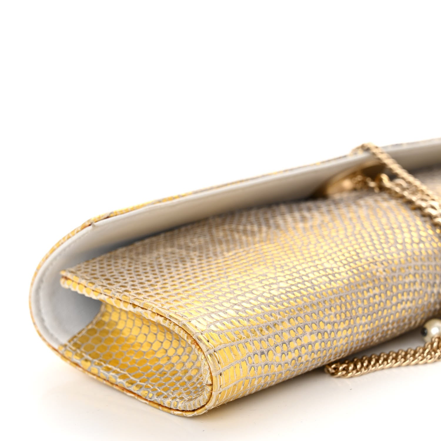 Chanel Lizard Pearl Evening Clutch Beige 9 of 12