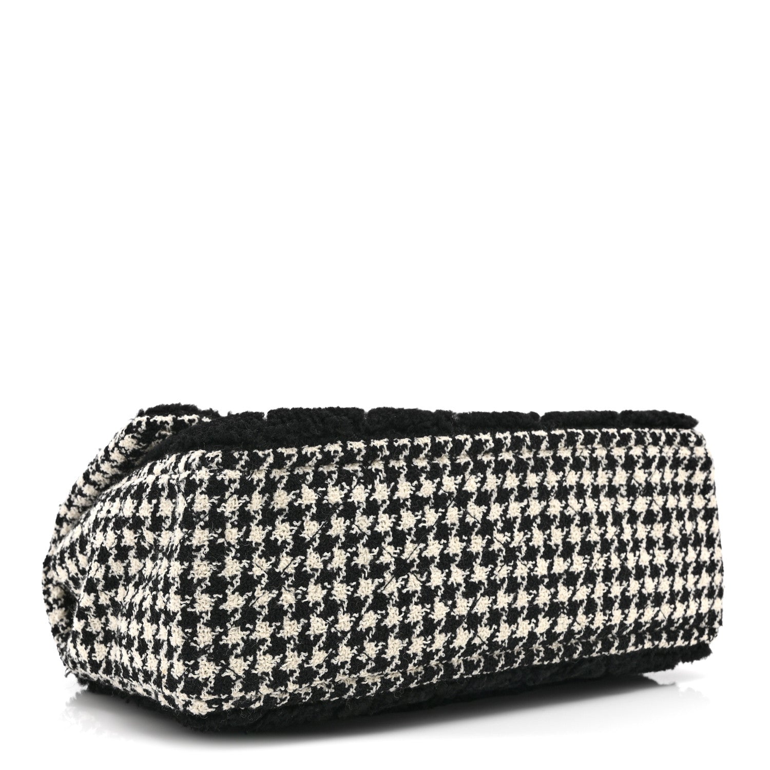 Chanel Shearling Tweed Jumbo Single Flap Black White 4 of 11