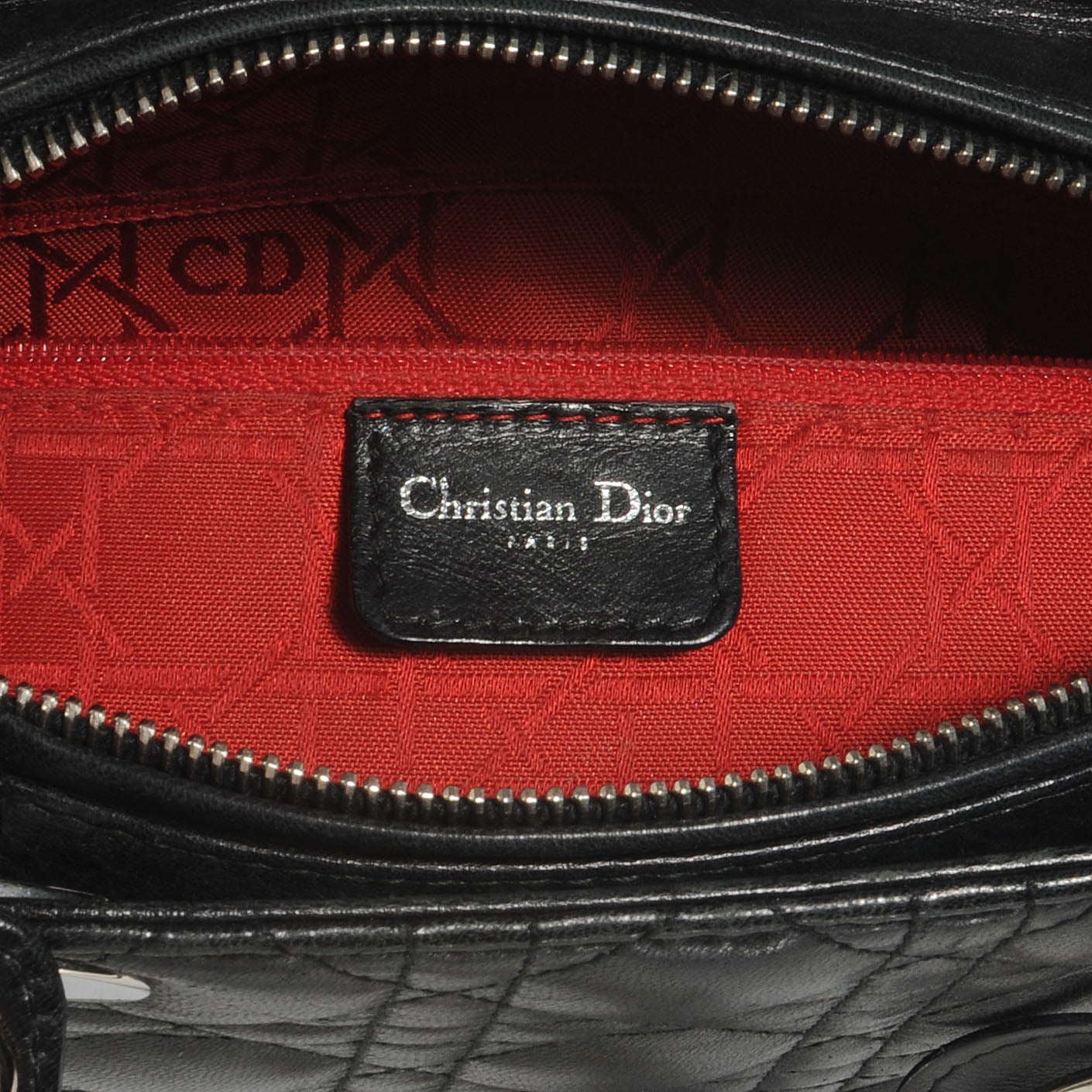Lambskin Cannage Large Lady Dior Black
