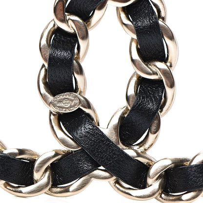 Chanel Lambskin Chain CC Brooch Black Gold 4 of 5
