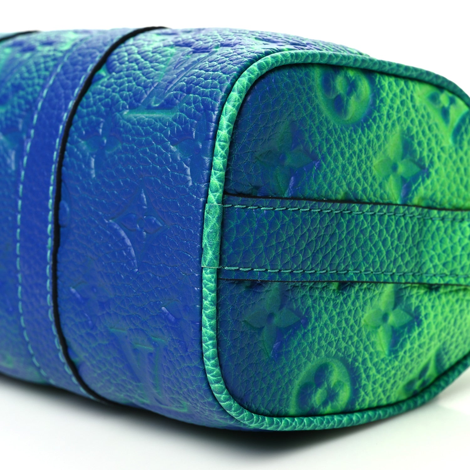 Louis Vuitton Taurillon Illusion Keepall XS Bleu Vert 10 of 10