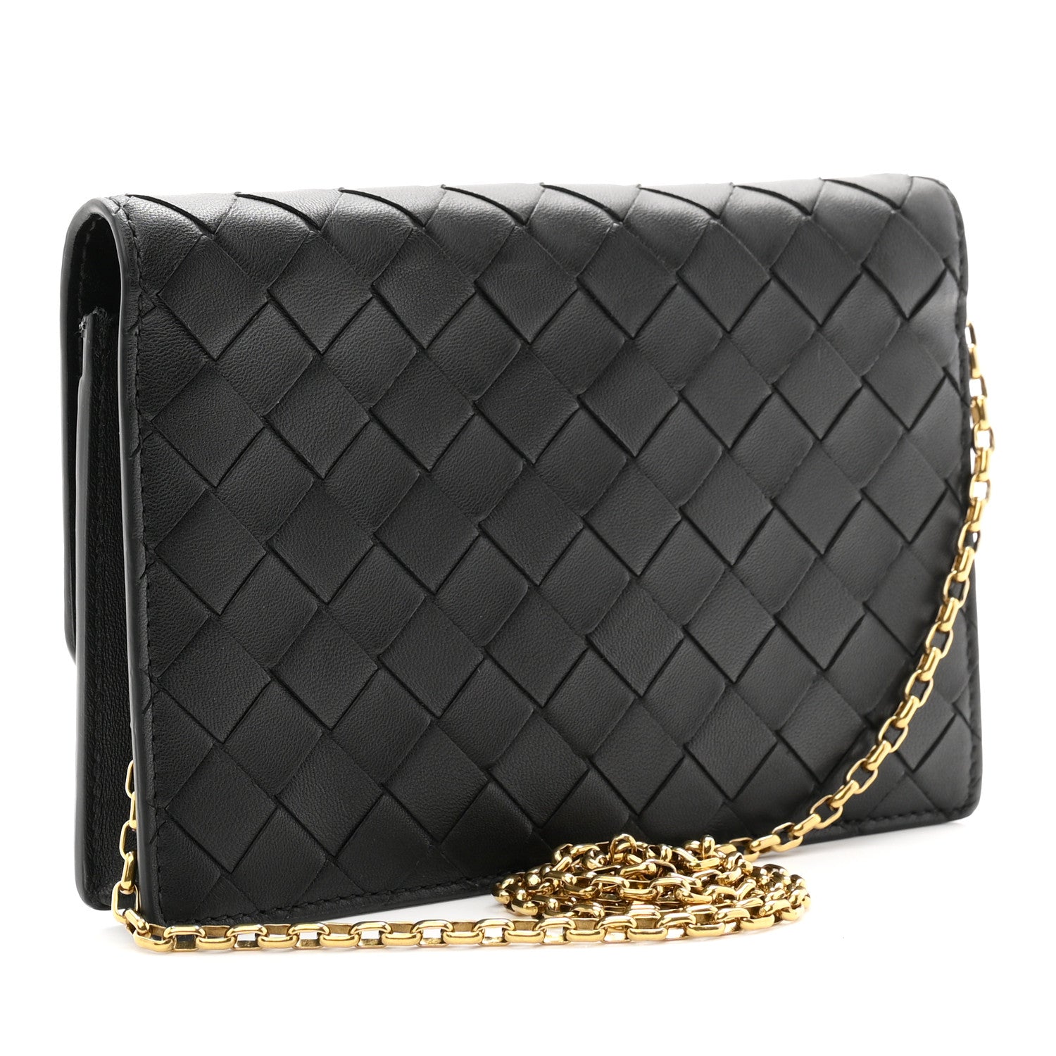 Bottega Veneta Nappa Intrecciato Andiamo Pouch On Chain Black Black 3 of 9
