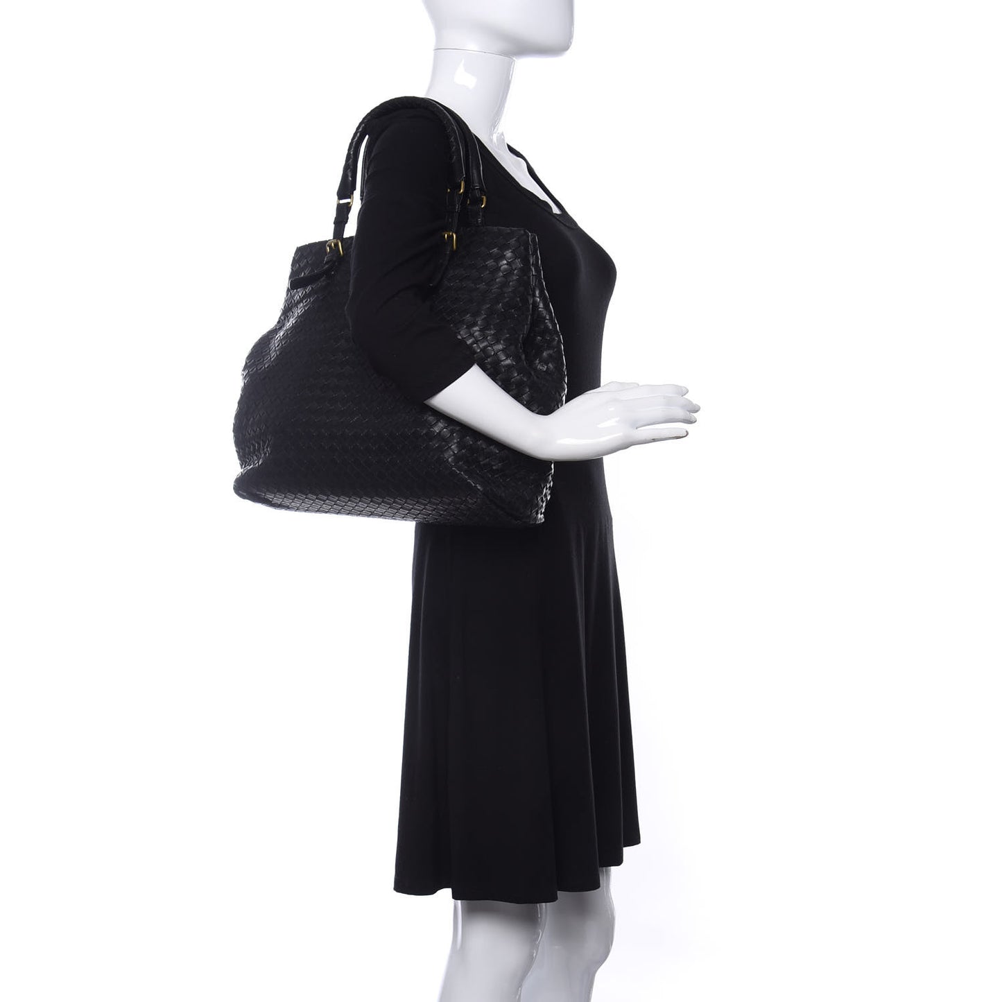 Nappa Intrecciato Medium Seamless Tote Black