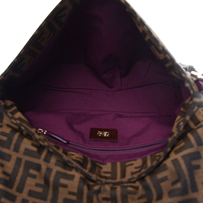 Fendi Zucca Patent Mia Shoulder Flap Tobacco Purple 6 of 11