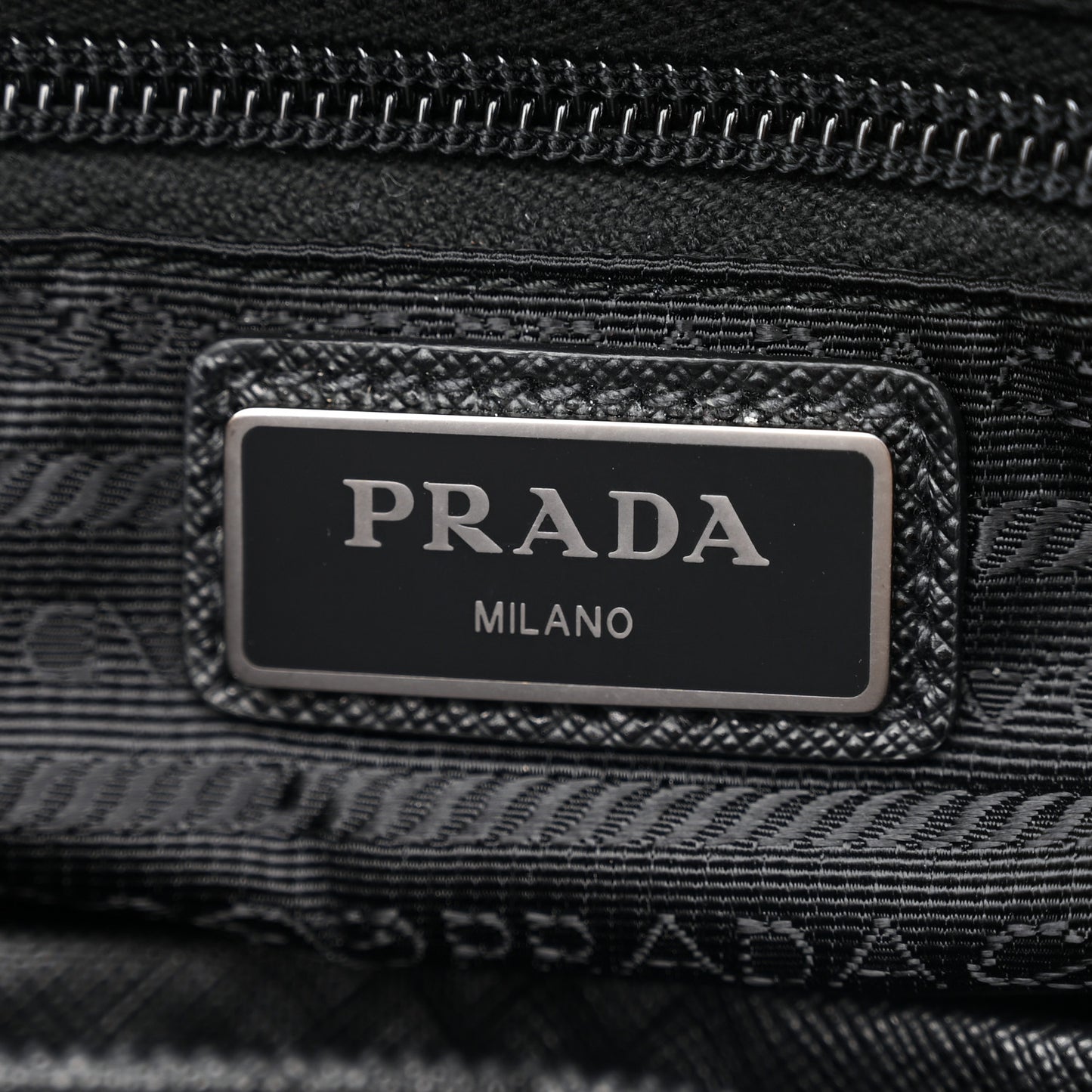Re-Nylon Saffiano Logo Double Buckle Backpack Black