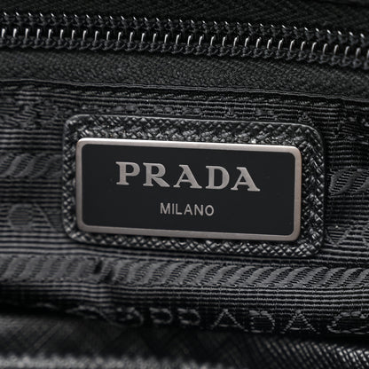 Prada Re-Nylon Saffiano Logo Double Buckle Backpack Black 6 of 10