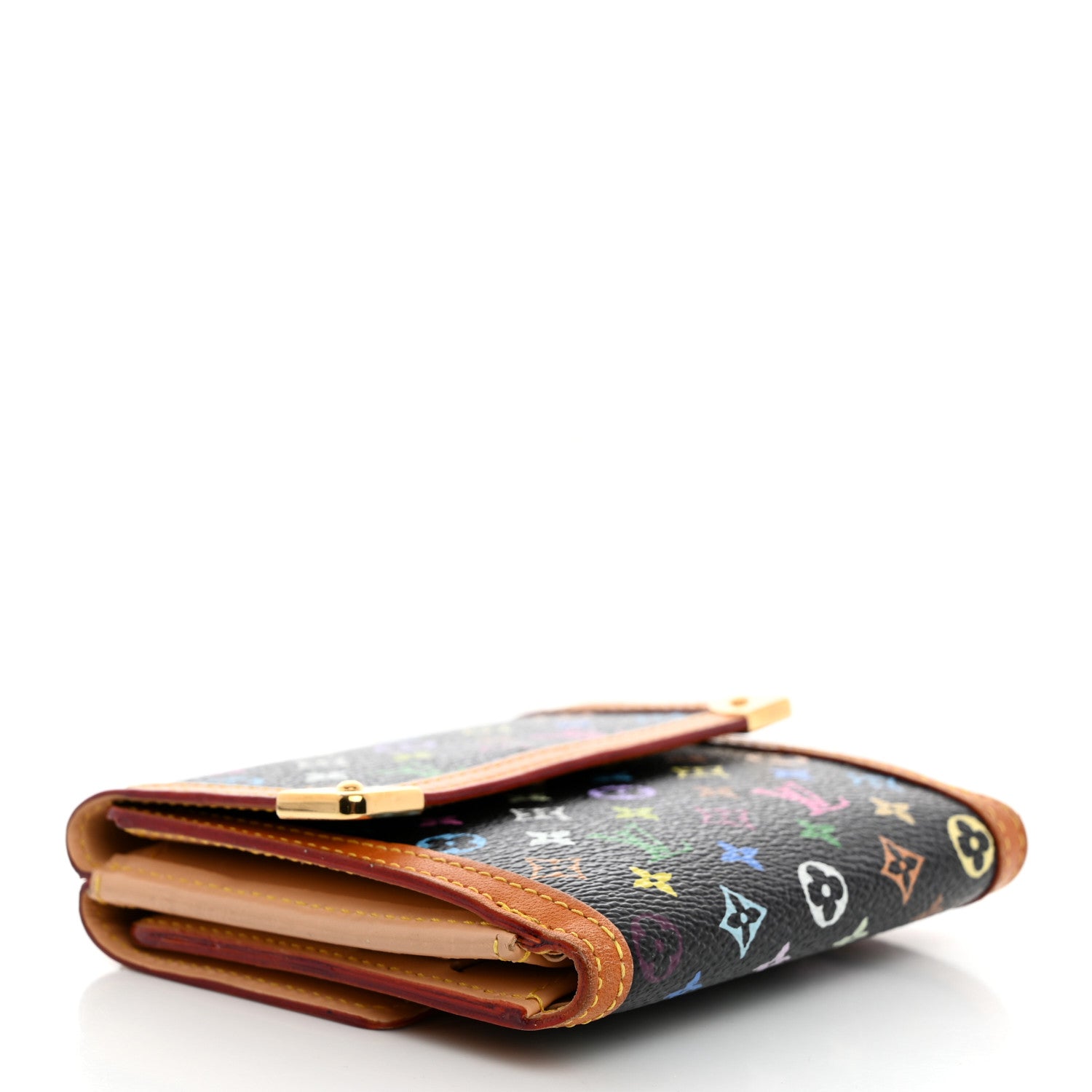 Louis Vuitton Monogram Multicolor Porte-Monnaie Billets Wallet Black 4 of 7