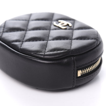 Chanel Lambskin Quilted Zip Around Classic Coin Purse Black 7 of 8