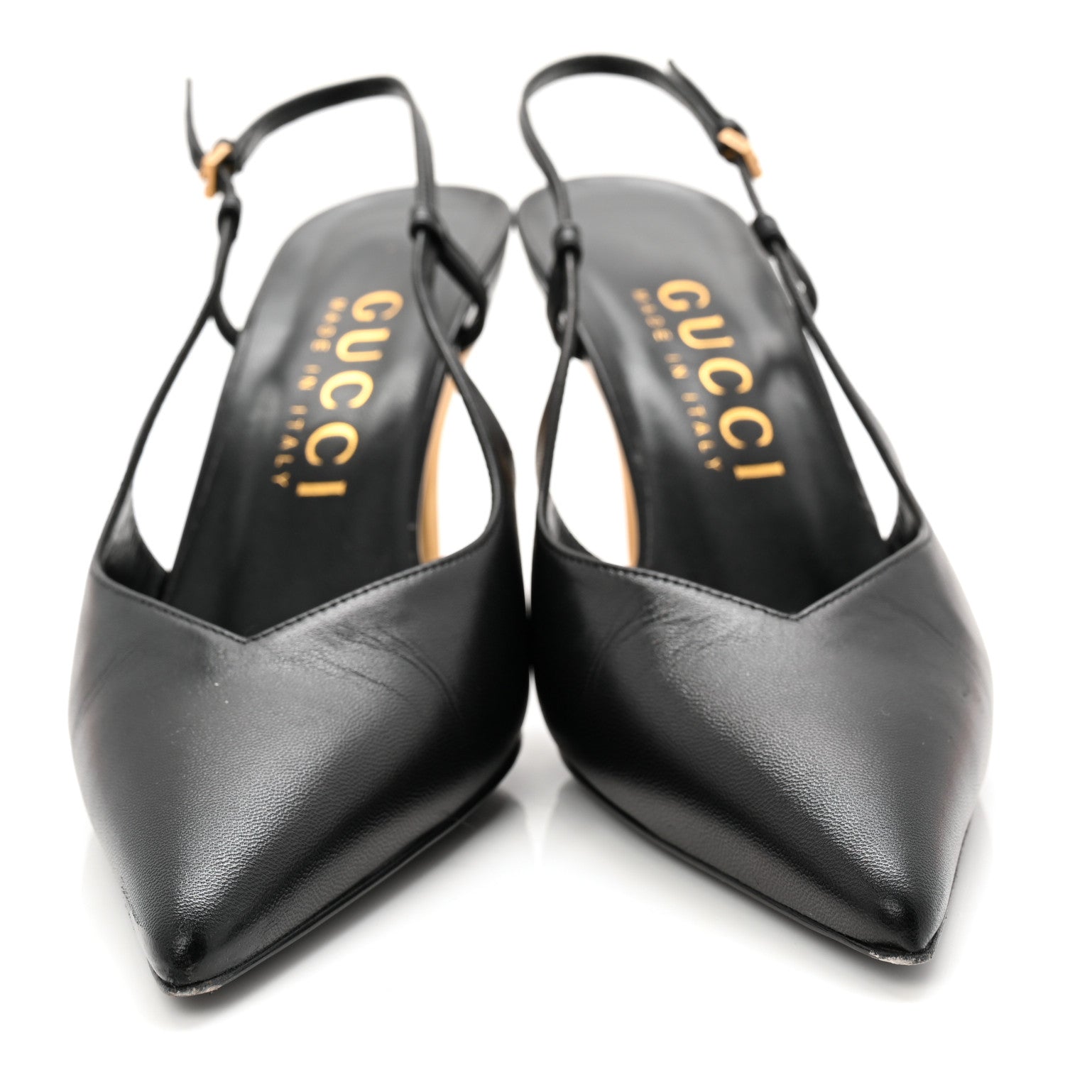 Gucci Calfskin Slingback Pumps 38 Black 2 of 9