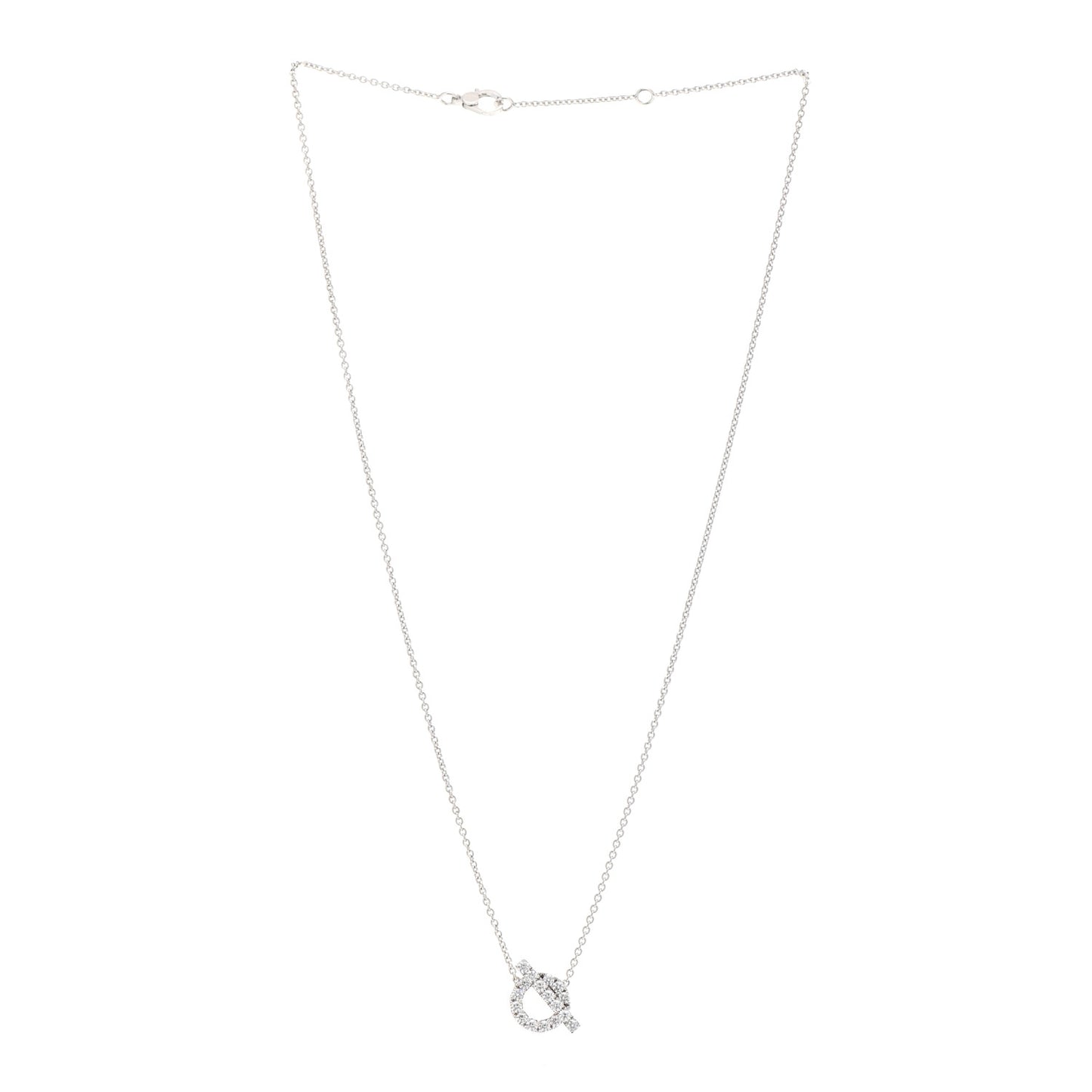 18K White Gold Diamond Finesse Pendant Necklace
