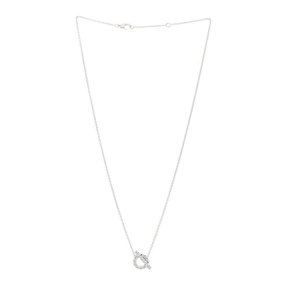 Hermes 18K White Gold Diamond Finesse Pendant Necklace 3 of 5