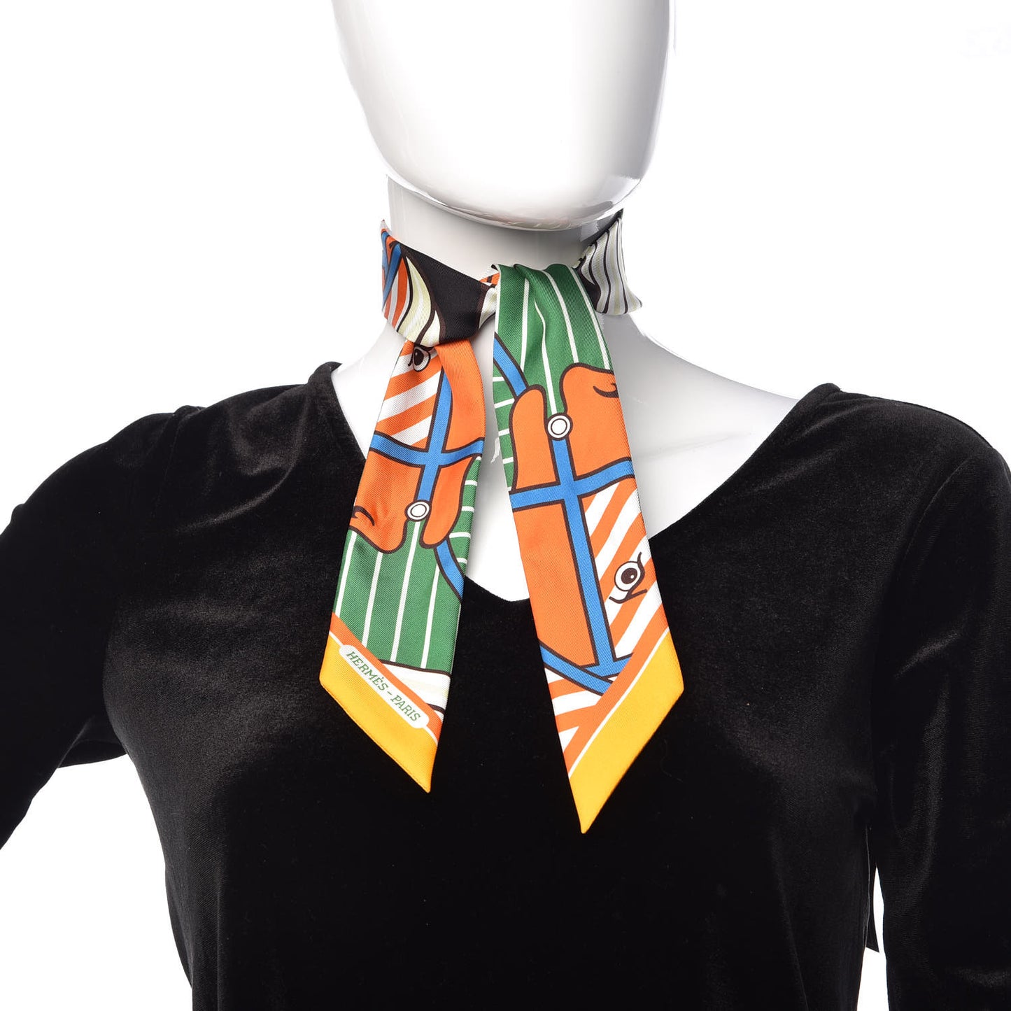 Silk Quadrige Twilly Orange Vert Ebene