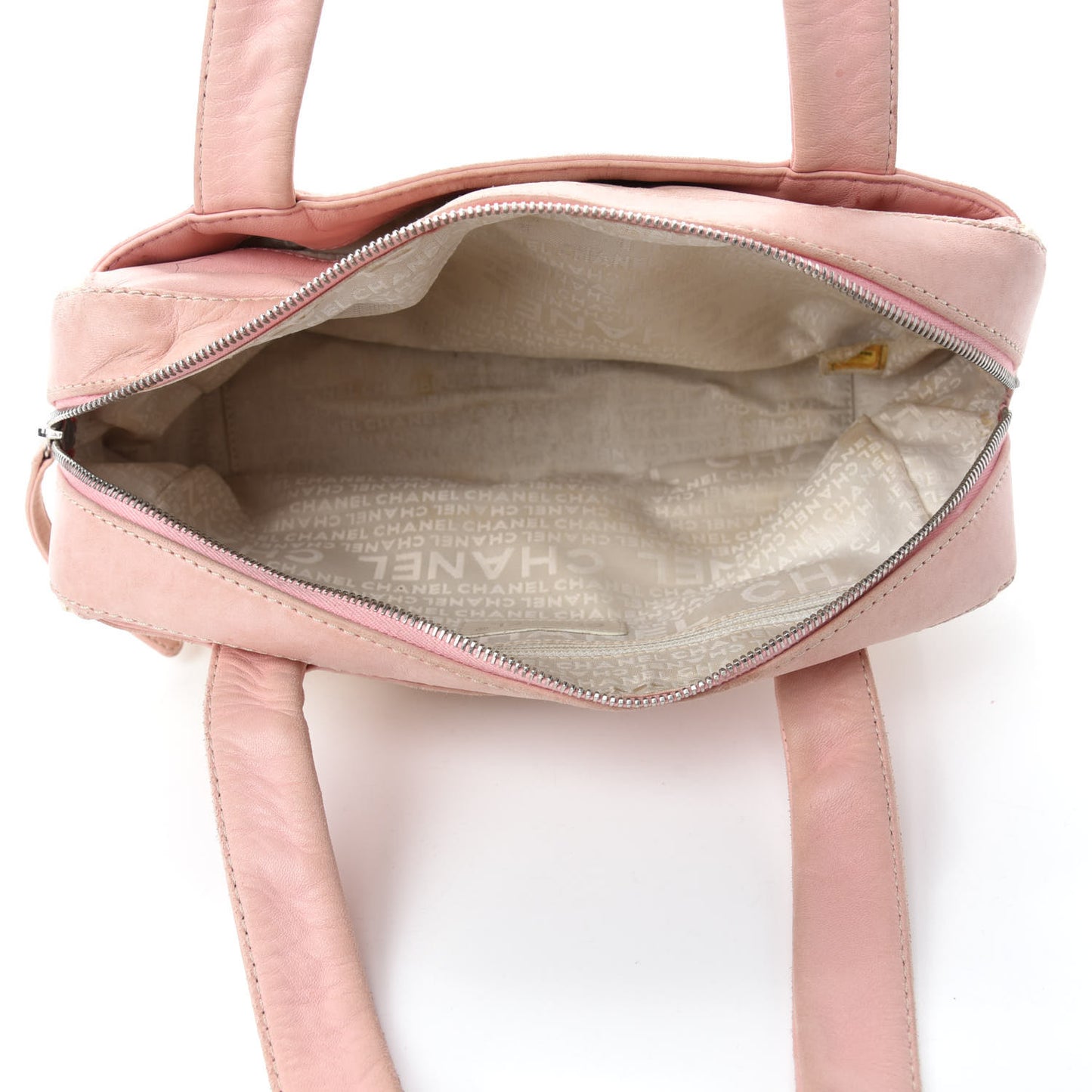 Canvas Woven Lambskin Lax Shoulder Bag Pink