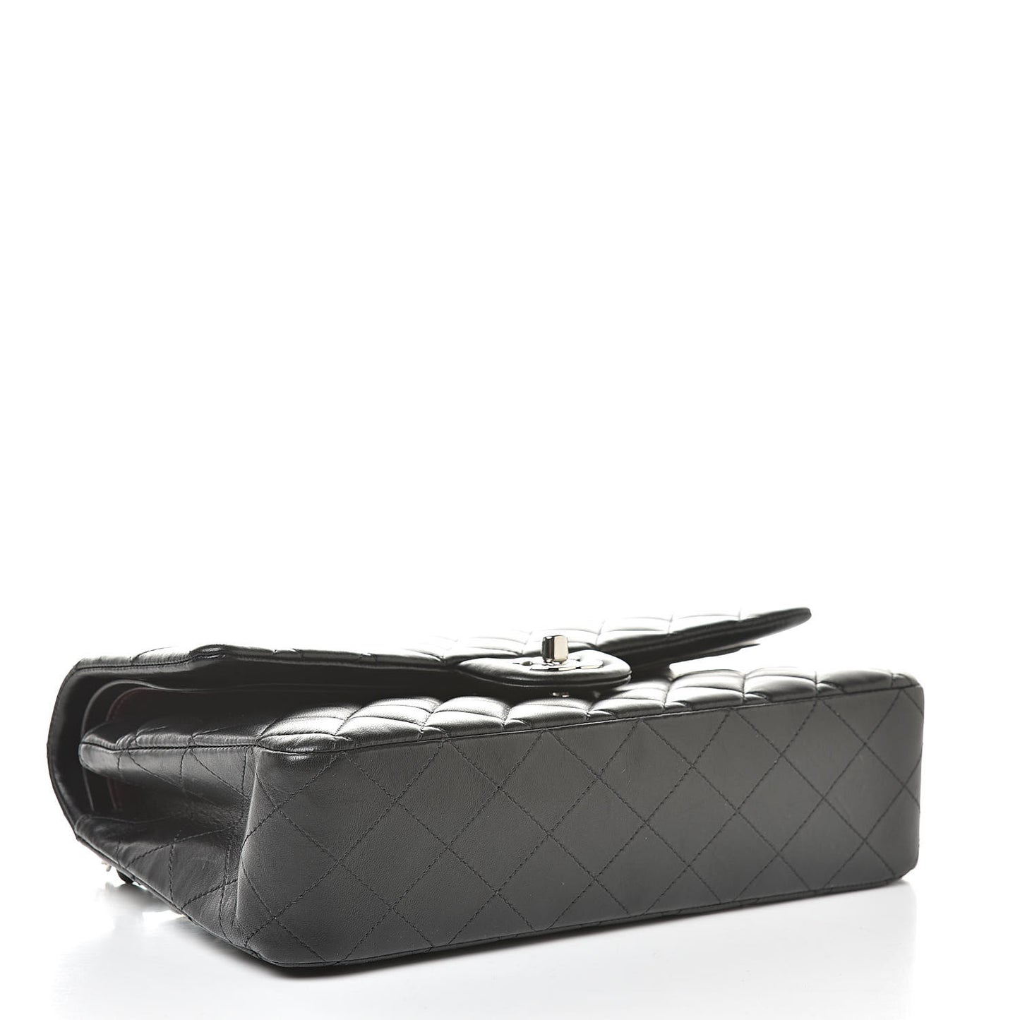 Lambskin Quilted Medium Double Flap Black