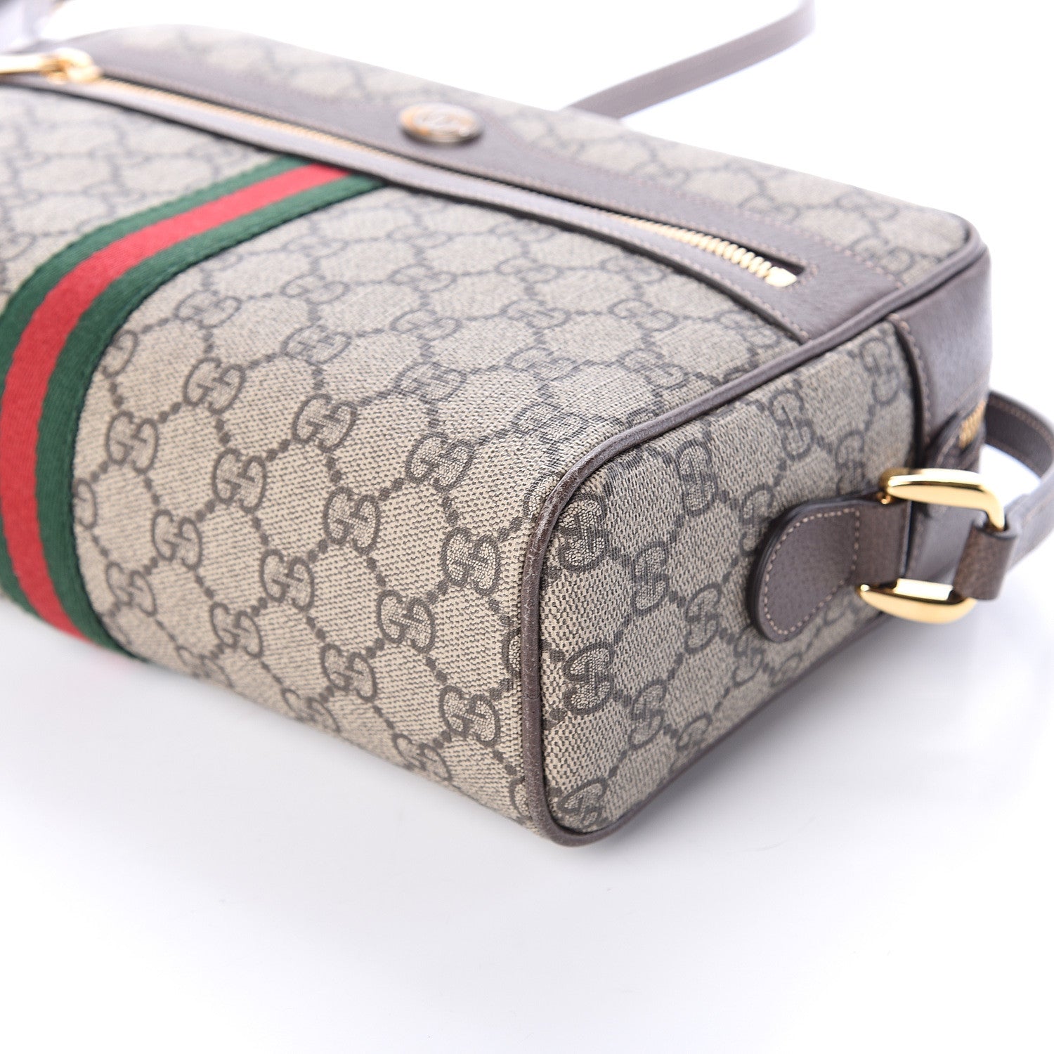 Gucci GG Supreme Monogram Web Small Ophidia Shoulder Bag Brown 7 of 7