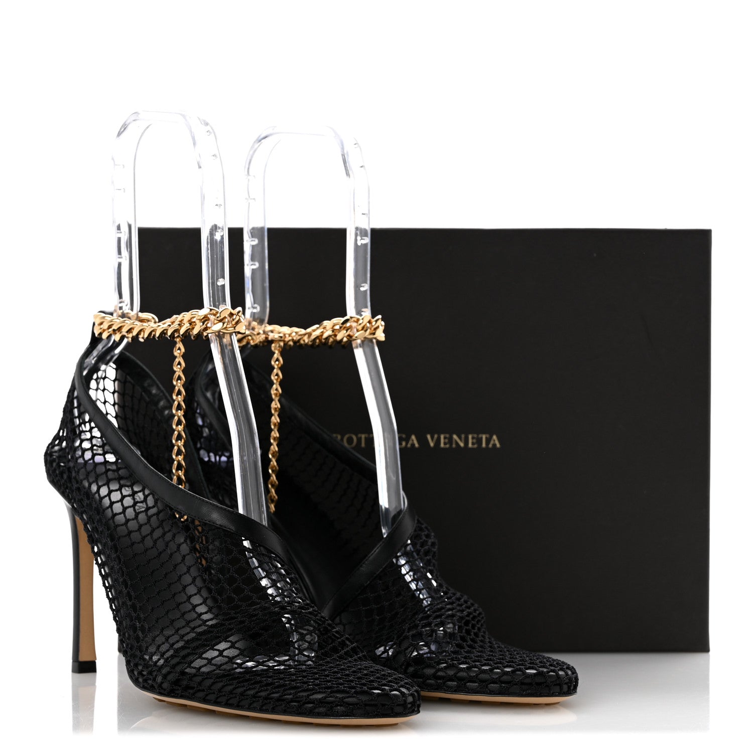 Bottega Veneta Mesh Nappa Chunky Chain Sandals 39.5 Black 9 of 9