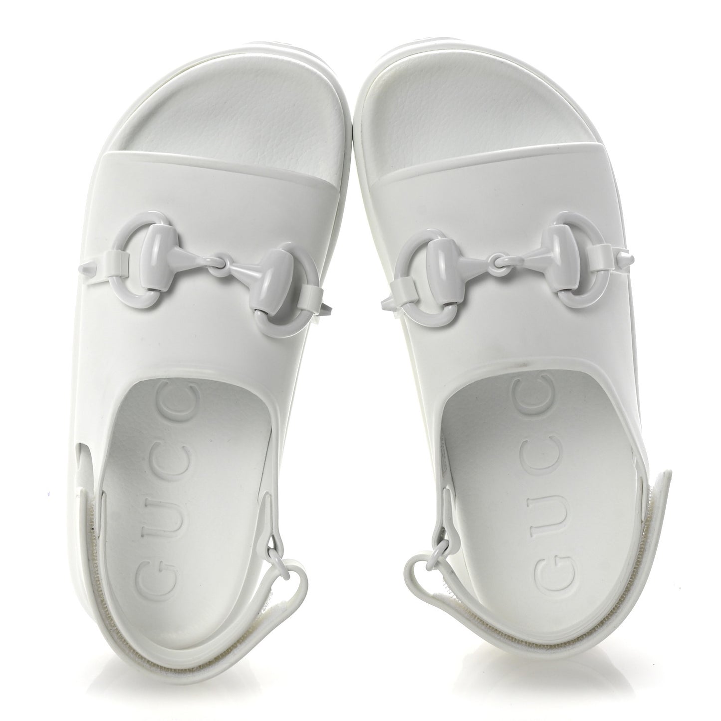 Soft Rubber Horsebit Touch Womens Strapped Sandals 37 Great White
