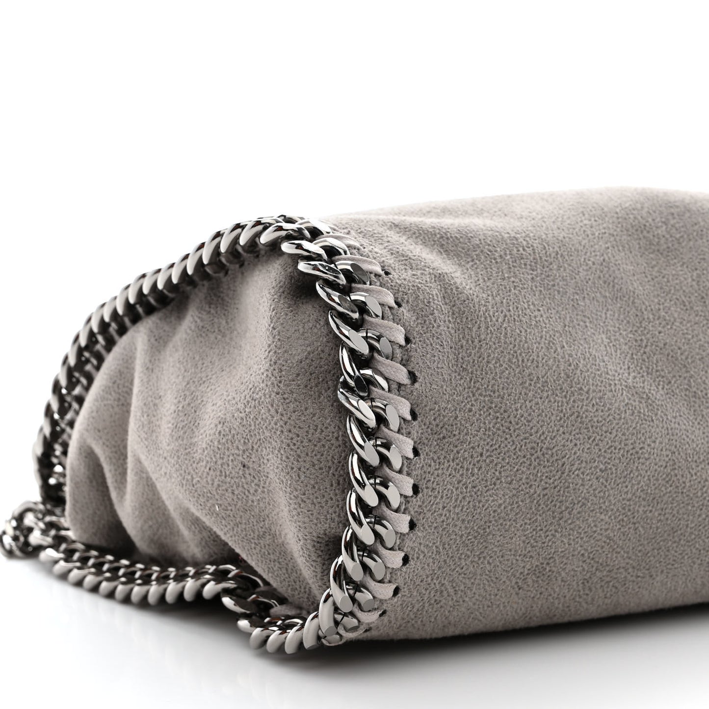 Shaggy Deer Mini Falabella Fold Over Tote Light Grey