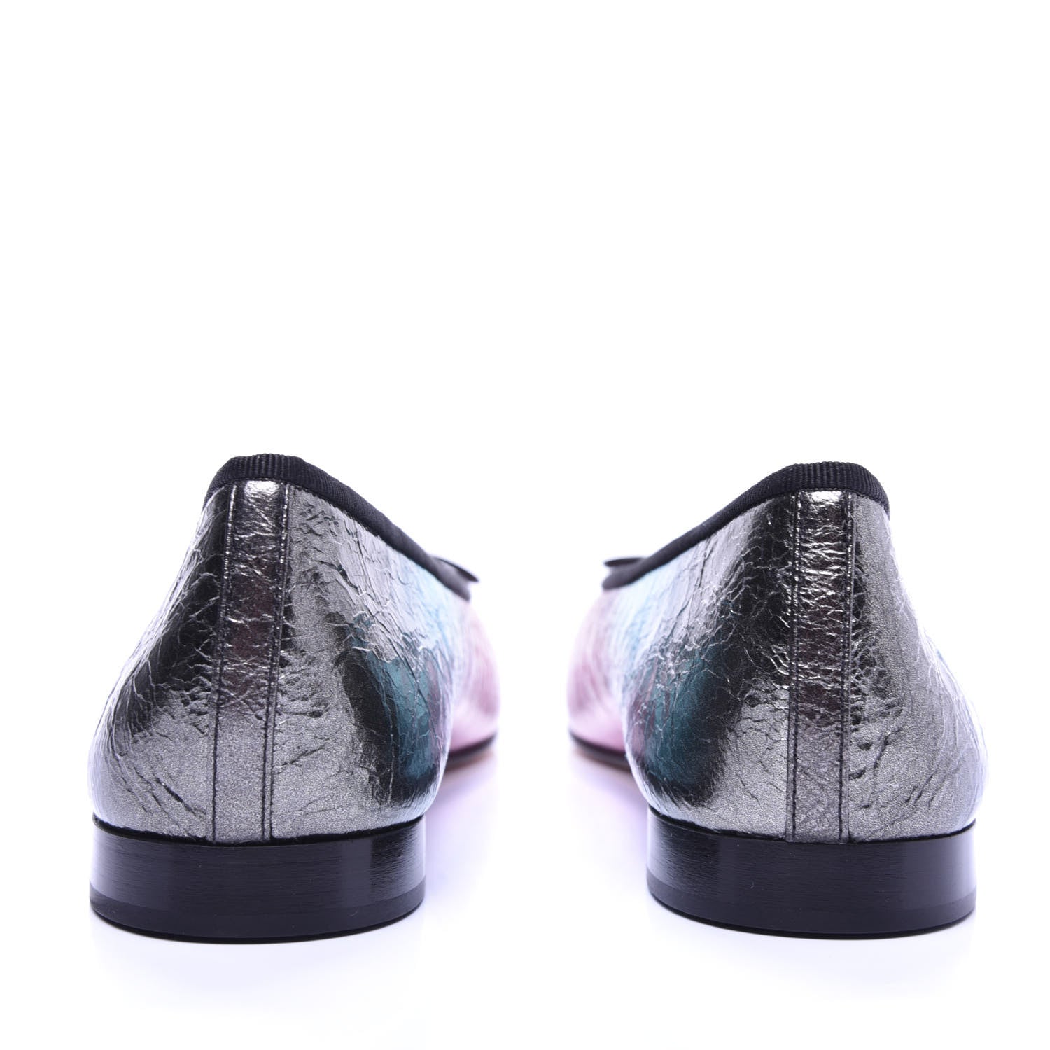 Chanel Laminated Calfskin Grosgrain Cap Toe CC Ballerina Flats 41 Multicolor Black 6 of 10