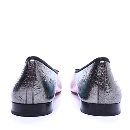 Chanel Laminated Calfskin Grosgrain Cap Toe CC Ballerina Flats 41 Multicolor Black 6 of 10