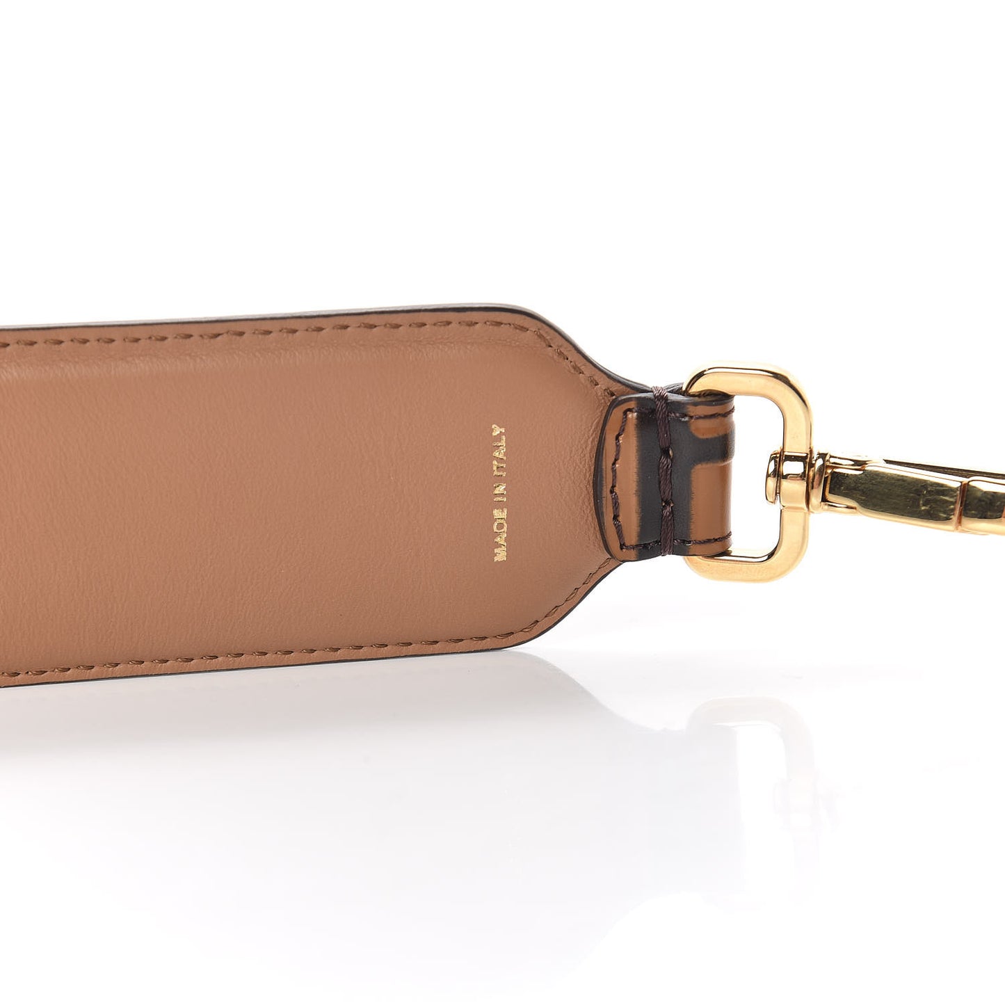 Calfskin FF 1974 Embossed Mini Strap You Tobacco Black