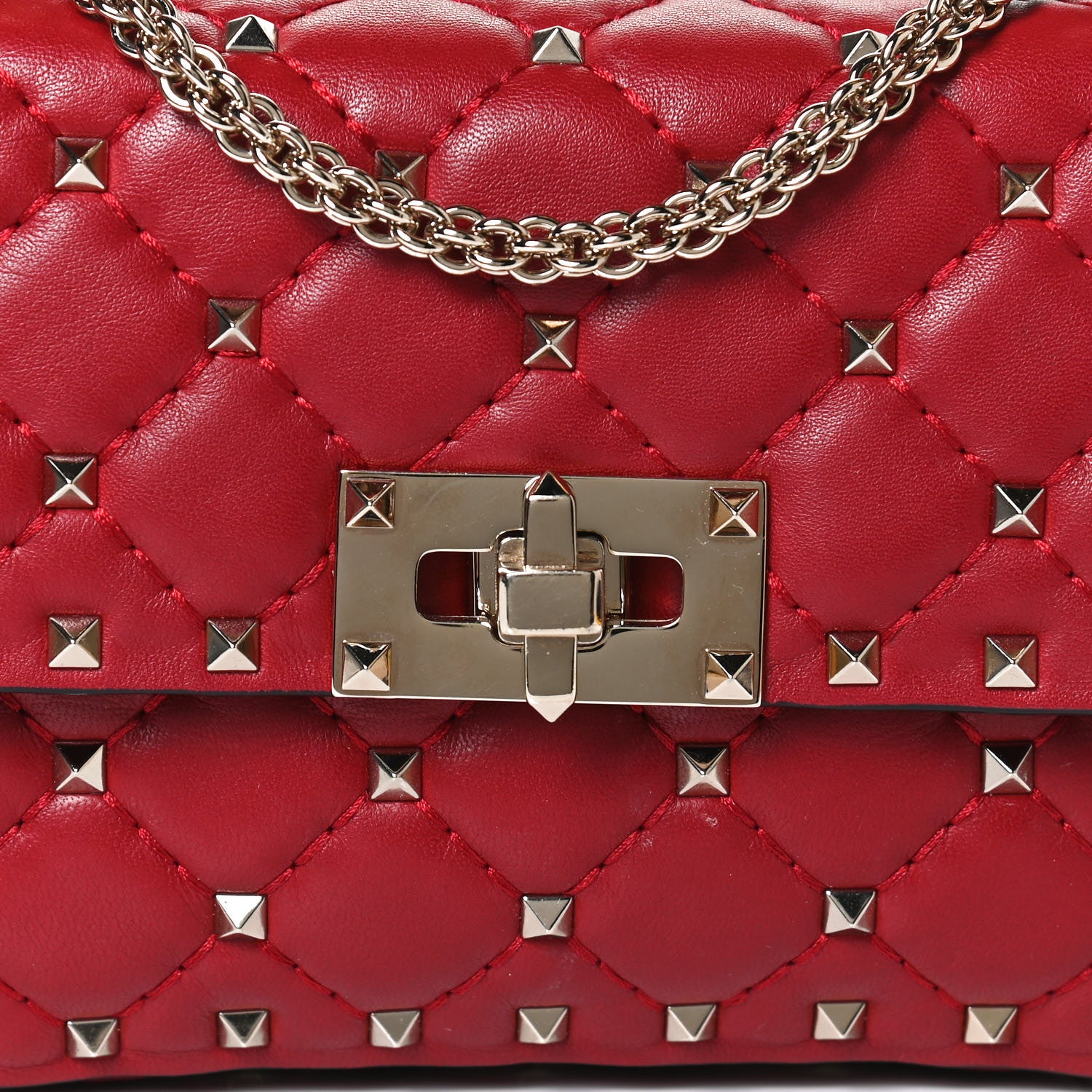 Valentino Garavani Nappa Small Rockstud Spike Shoulder Bag Rosso Valentino 6 of 10