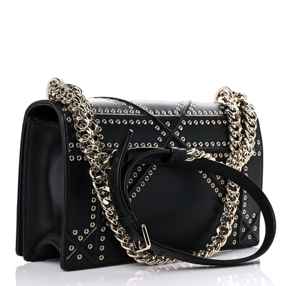 Christian Dior Lambskin Studded Medium Diorama Flap Bag Black 3 of 17