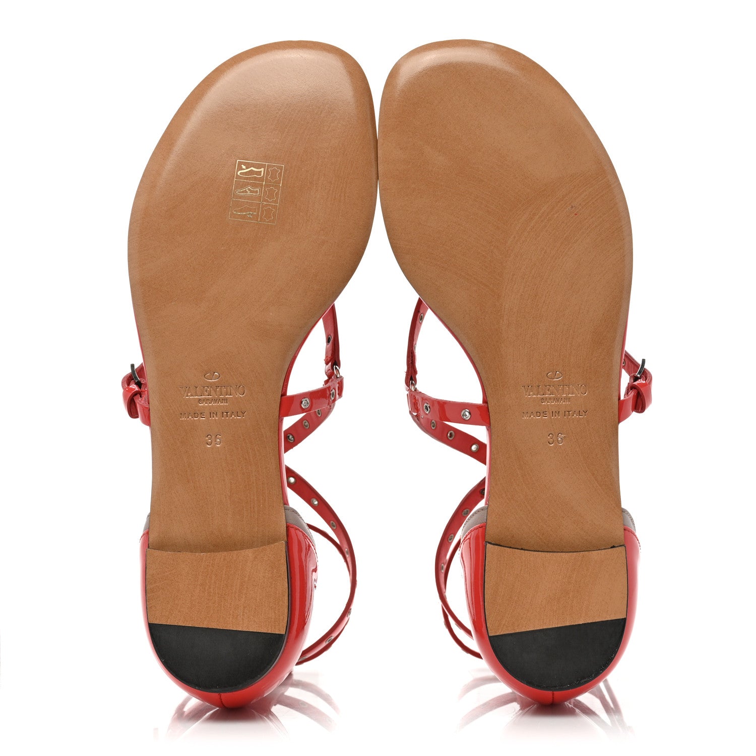 Valentino Garavani Patent Love Latch Gladiator Flat Sandals 36 Deep Coral Poudre 5 of 8