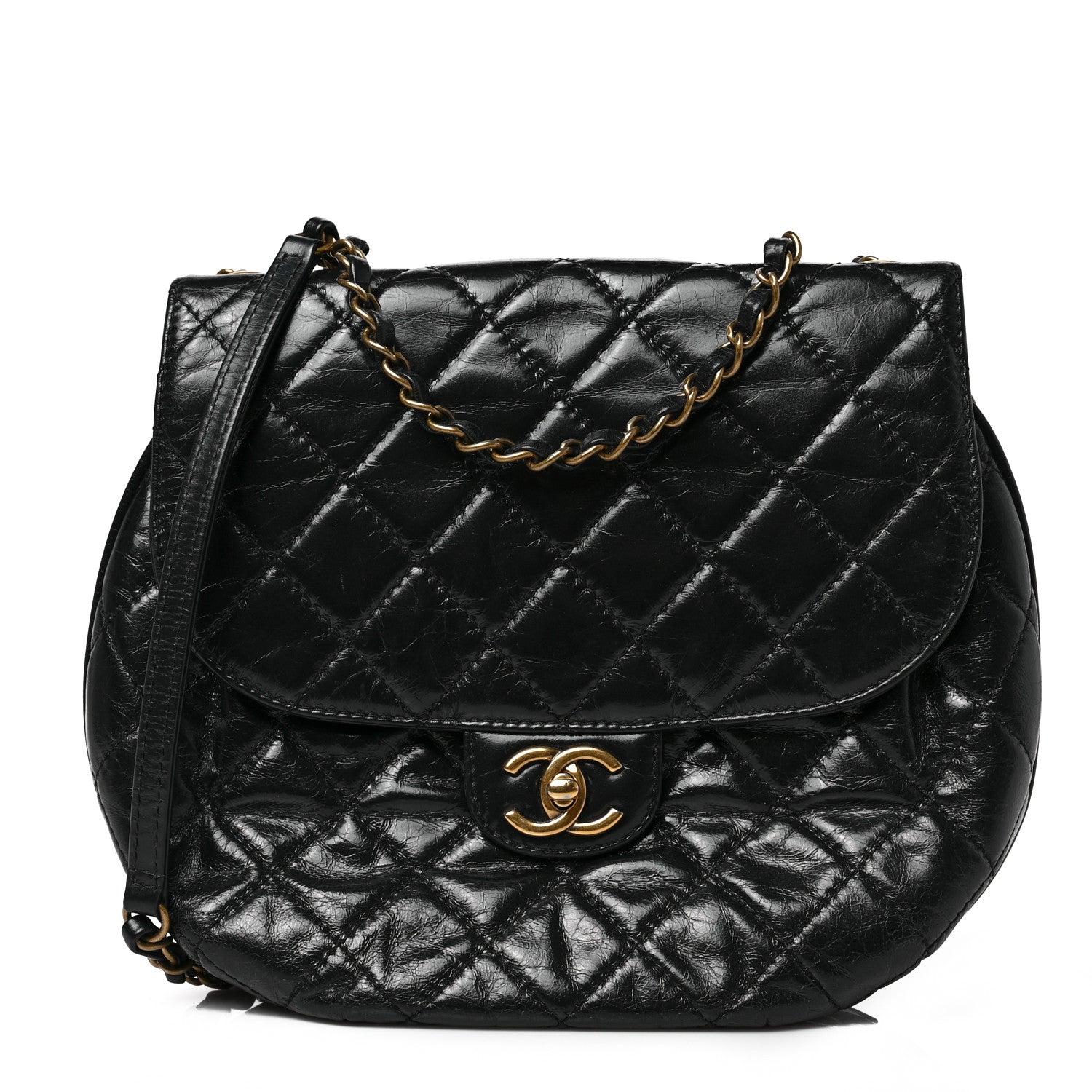 Chanel Glazed Calfskin Quilted Medium Bubble CC Flap Black 1 of 8