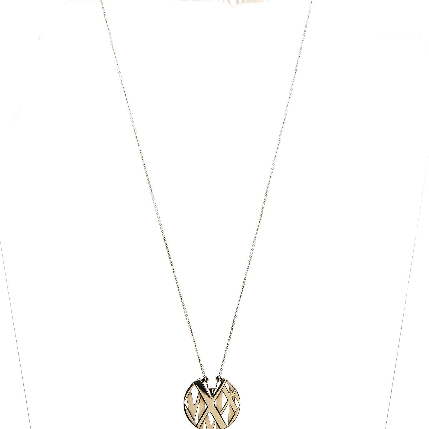 Tiffany 18K Yellow Gold Small Atlas Round Medallion Pendant Necklace 3 of 7