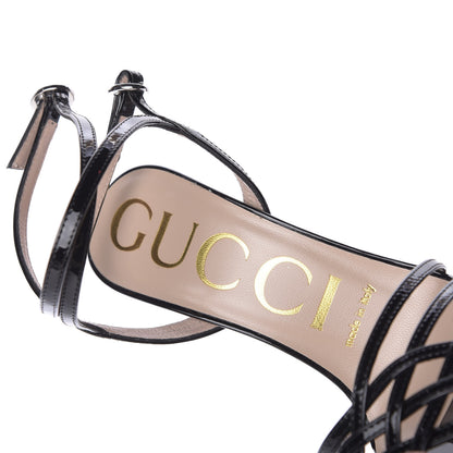 Gucci Patent Strappy Sandals 36 Black 7 of 7