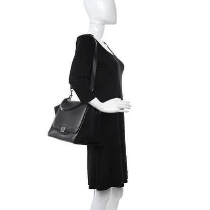 Celine Drummed Calfskin Suede Medium Trapeze Black 2 of 15