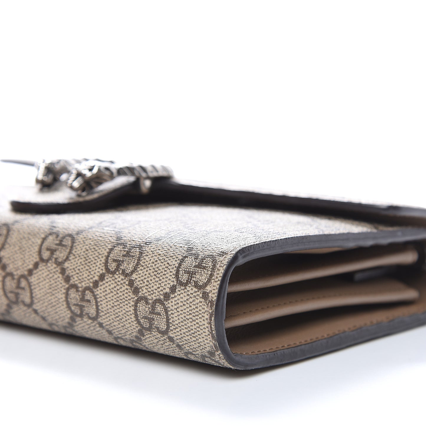 GG Supreme Monogram Mini Dionysus Chain Wallet Beige Taupe
