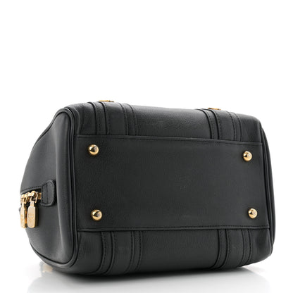 MCM Grained Calfskin Studded Boston Bag Black 4 of 13