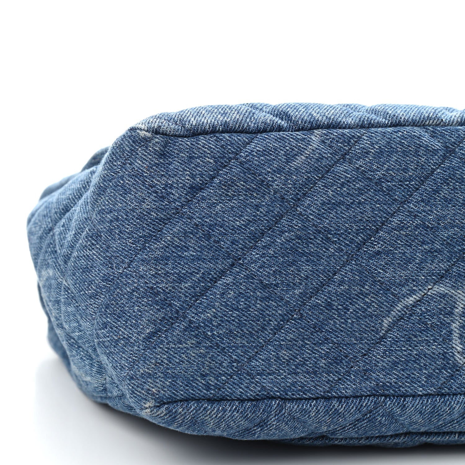 Chanel Denim Quilted CC Print Jumbo Single Flap Blue 9 of 11
